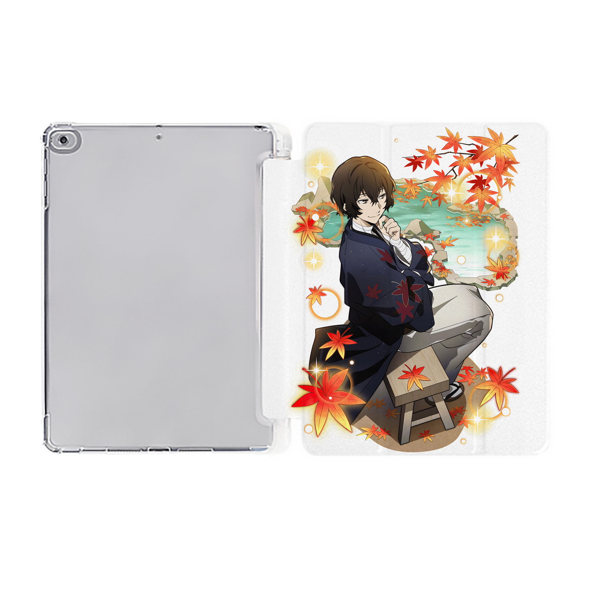 （画像用） 文豪ストレイドッグス Bungo Stray Dogs IPad ケース ペン収納付き 三つ折りスタンド PUレザー×シリコン 対応機種9.5/10.5/10.9インチ